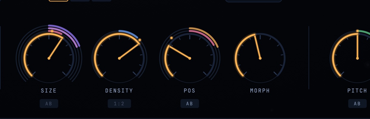 The SIZE and density ratio controls standing down in BLEND
